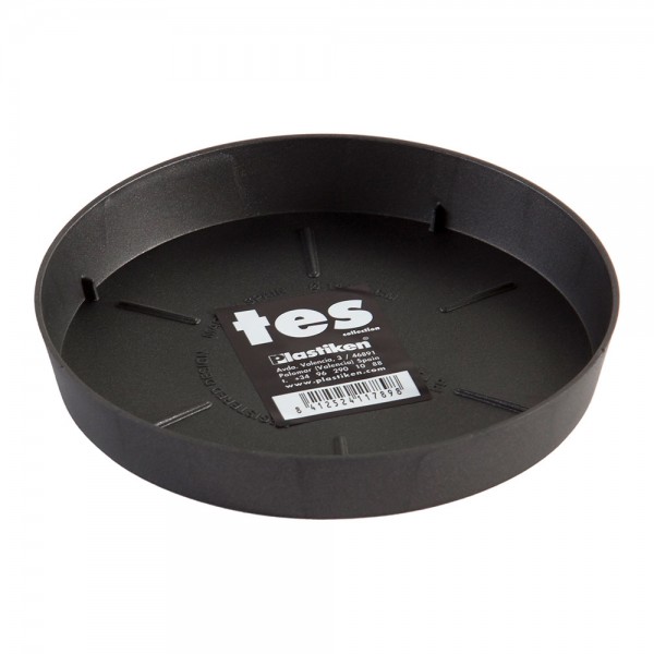 Plato de inyeccion para maceta tes ø14cm antracita plastiken (pack 24 unidades)